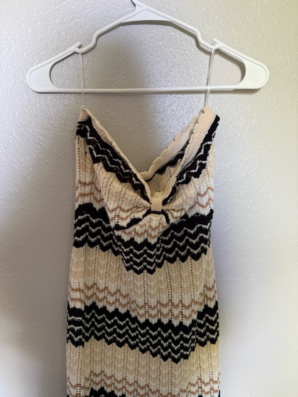 Striped Knit Maxi Dress in Beige and Black - Picture 3 of 3